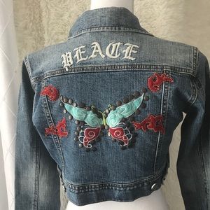 Embroidered jean jacket